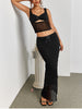 Black mesh camisole top with bow detail