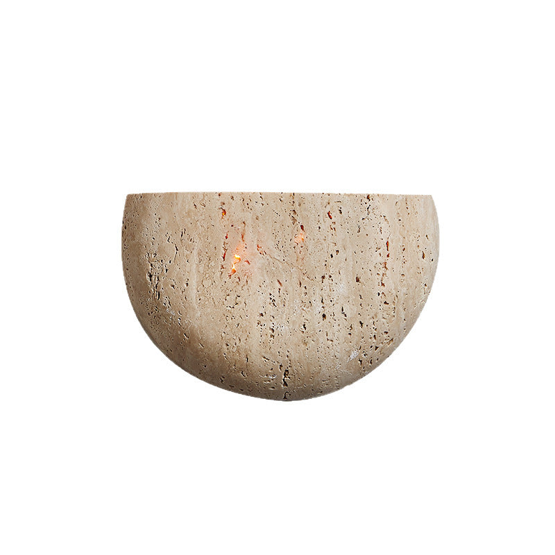 Natural Travertine Wall Lamp Wabi-Sabi Stone Light