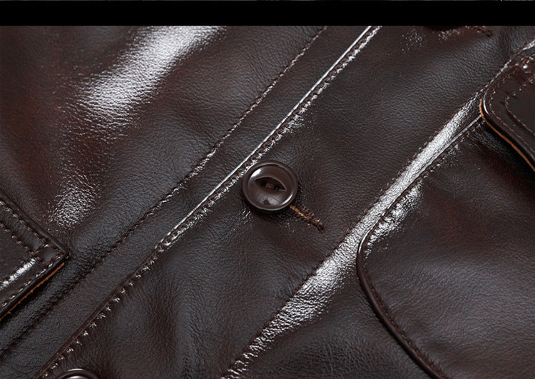 Men’s Genuine Leather Aviator Jacket Wax Finish Flight Style