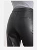 Women’s High Waisted Black Cropped Leather Pants