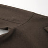 Women Brown Lapel Wool Coat Cropped Loose Fit Zipper Jacket