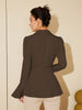 womens button up blouse blazer