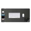 Leather desk pad with magnetic charging side panel
