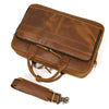 Real Leather Office Bag with Rear Trolley Strap