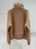 Women Stand Collar Cashmere Zip Sweater Yarn Knit