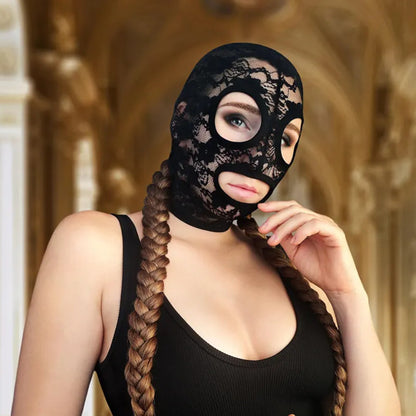 Black lace headgear for festivals