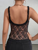 Black lace camisole top with ruffle straps