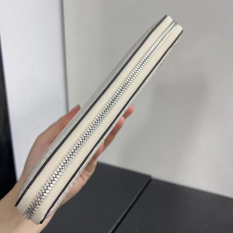 White Genuine Crocodile Leather Long Wallet