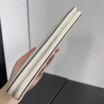 White Genuine Crocodile Leather Long Wallet