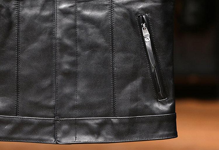 Genuine Leather Men Vest for Bikers Motorcycle Riding Vest