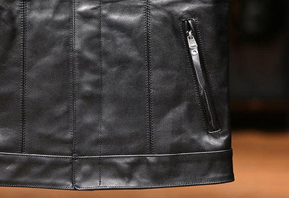 Genuine Leather Men Vest for Bikers Motorcycle Riding Vest