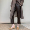 Women’s Genuine Leather Pants High Waist Wide-Leg Trousers