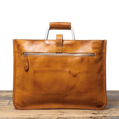 Men's Genuine Brown Leather Office Bag Briefcase