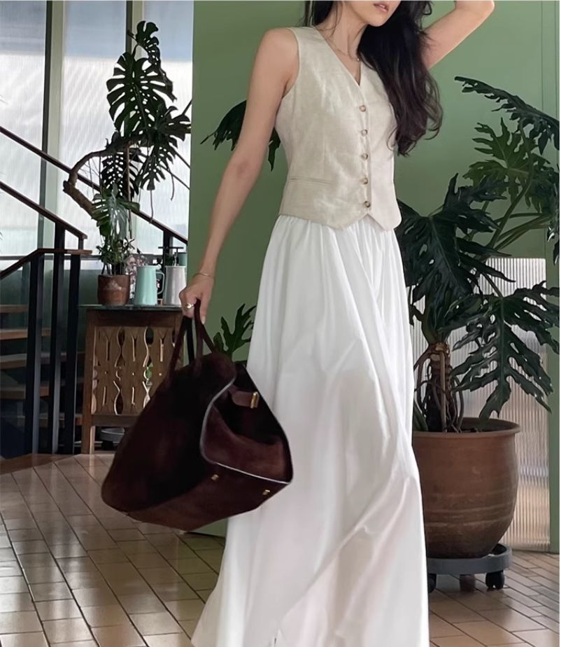 Knitted Fabric Womens Sleeveless Vest