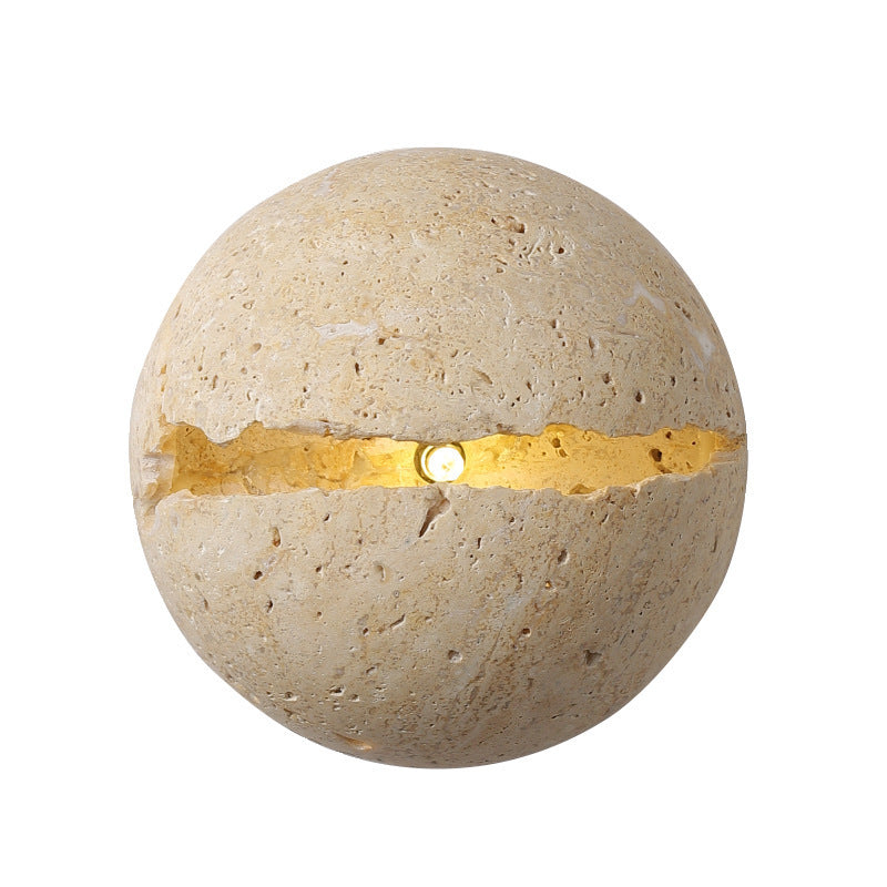 Wabi-Sabi Cave Stone Wall Lamp Nordic Yellow Light Fixture