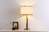 Modern scandinavian brass fabric table lamp