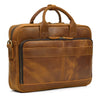 Real Leather Office Bag with Rear Trolley Strap