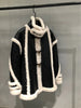 Shearling Leather Bomber Jacket With Fur Collar