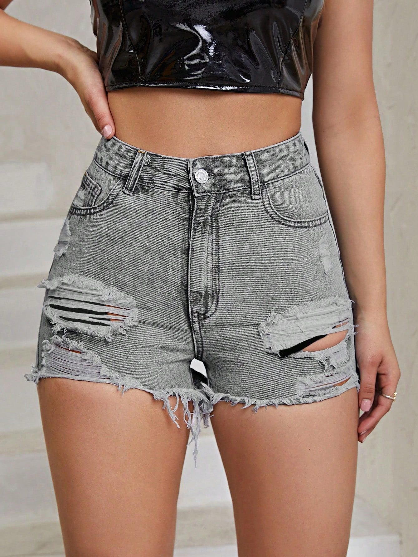 High Rise Denim Women Shorts