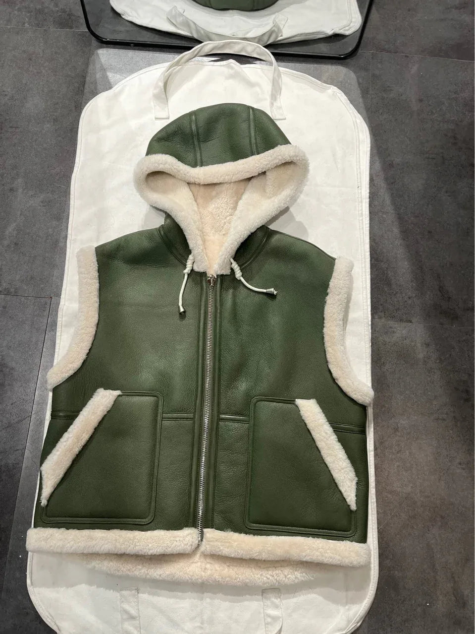 Maillard Brown Reversible Shearling Vest 2 M