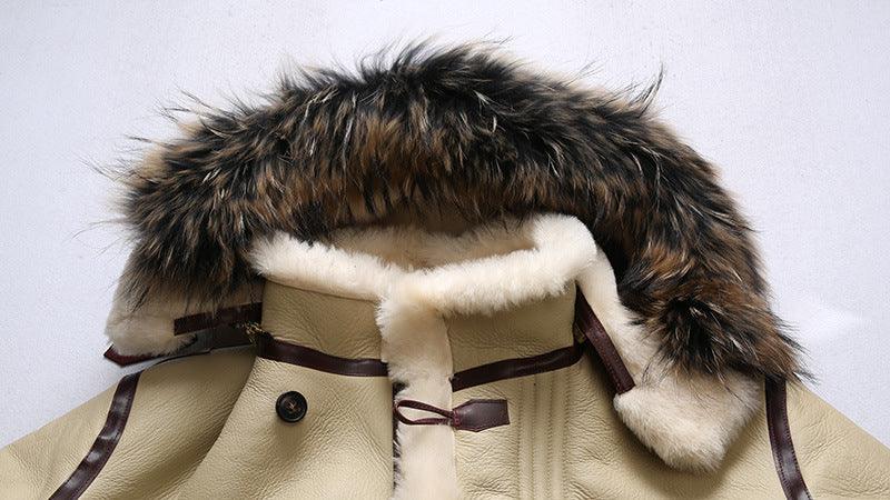 Men Real Sheepskin Shearling Flight Long Jacket Aviator