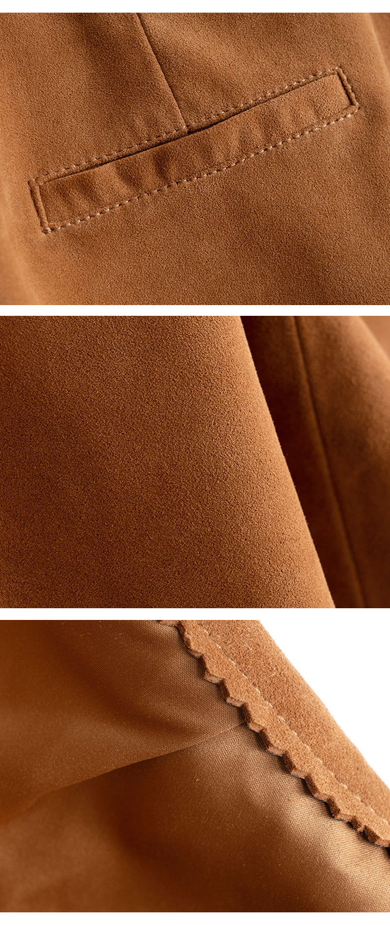 Genuine Suede Leather Mini Skirt High Waist for Women