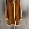 Women Suede Merino Shearling Fur Coat Motorcycle Jacket