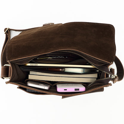 Real Leather Laptop Messenger Bag