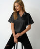 Women Satin Batwing Short Sleeve Shirts