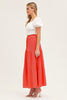 long pleated skirt Ruffle Hem Knot