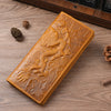 Men’s Genuine Leather Dragon Wallet with Long Card Storage