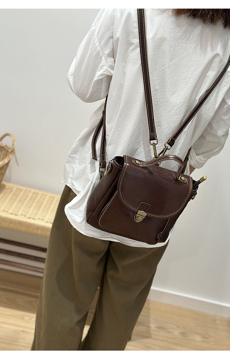 Small Genuine Leather Backpack for Women