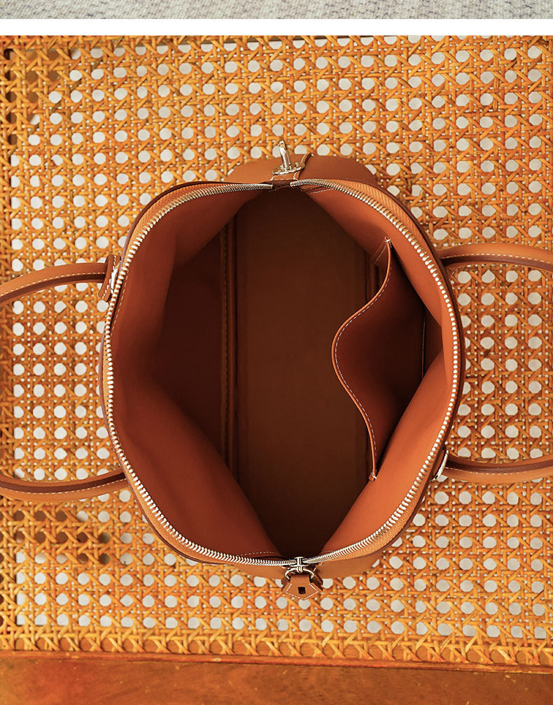 Women’s Genuine Leather Shoulder Bowling Bag