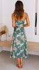 Sweet floral suspender maxi dress for women summer