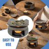 Ceramic Incense Burner with Tea Light Herb Warming Tray