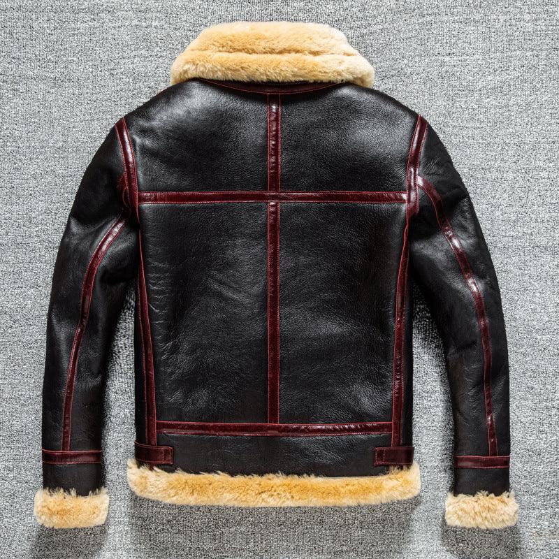 Men’s B3 Shearling Aviator Jacket Black Leather