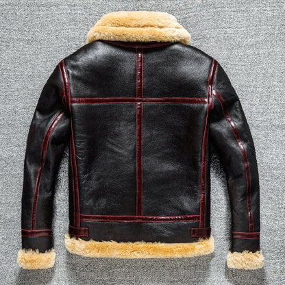 Men’s B3 Shearling Aviator Jacket Black Leather