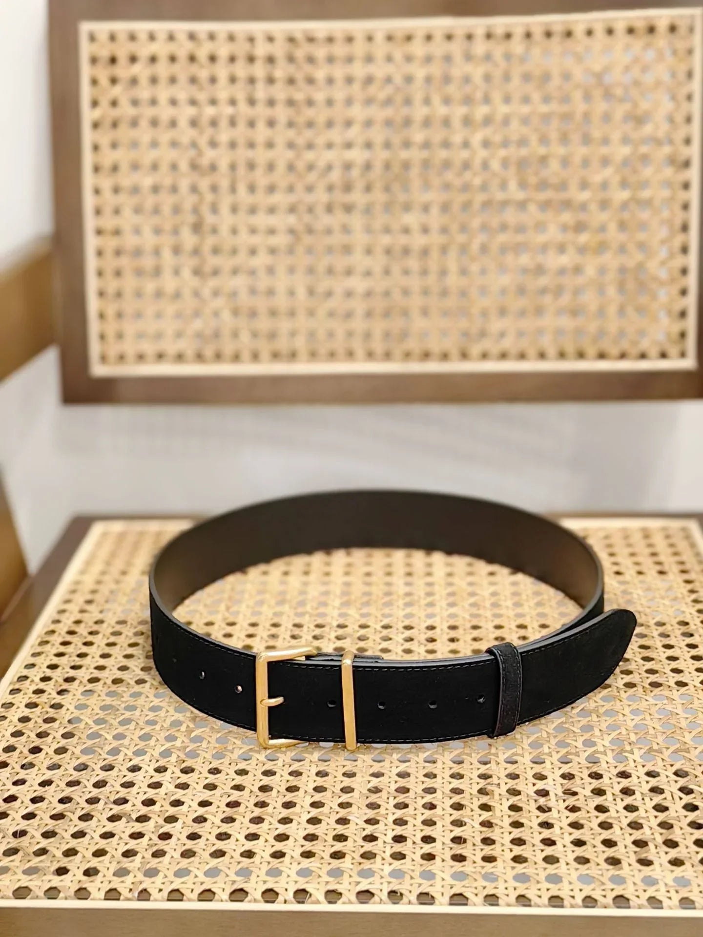 Women suede leather wide belt for coats