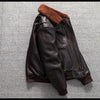 Men’sAviator Leather Flight Jacket with Fur Collar