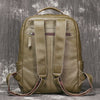 Leather backpack for men army green 15 inch
