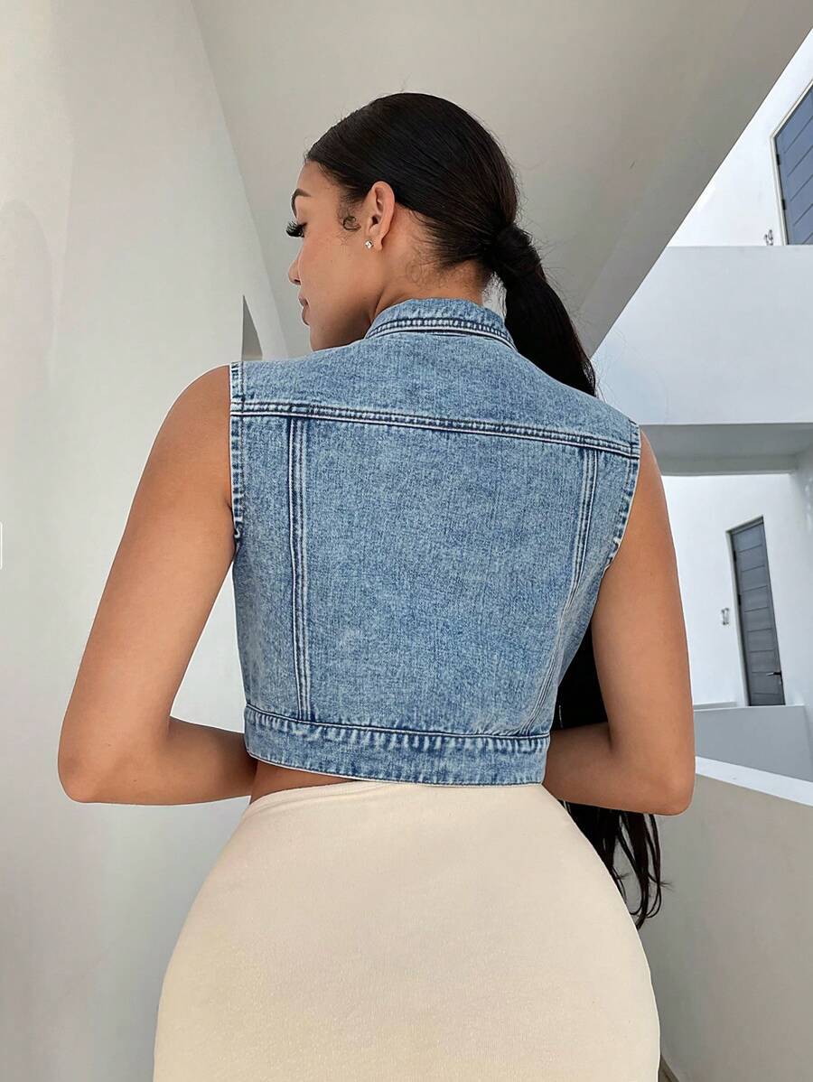 denim jeans cropped top women