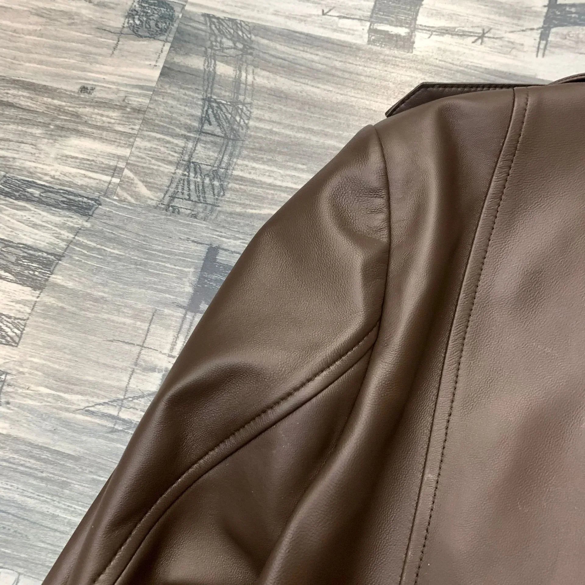 Women Genuine Sheepskin Leather Slim Moto Jacket
