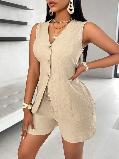 Sleeveless Vest And Shorts Women