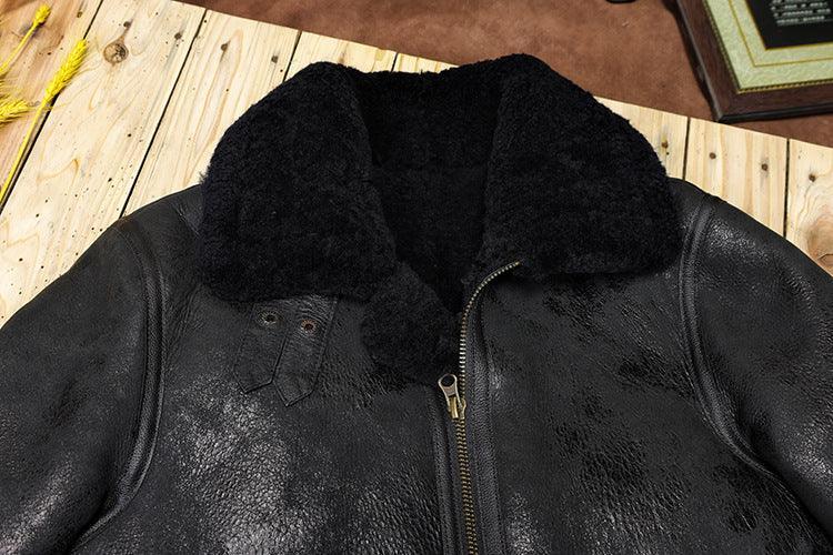 Shearling Jacket Leather Aviator Jacket for Men