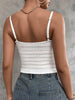 White knitted camisole top with v neck