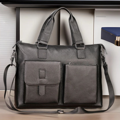 Genuine Leather Office Bag With Laptop Compartment