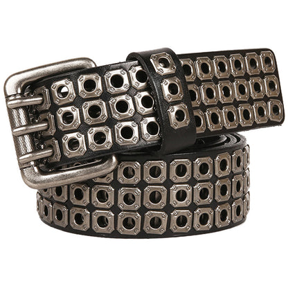 Studded Leather Belts with Rivets Western Cowboy