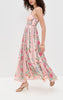 Women summer maxi dress with blush floral bead straps
