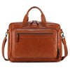 Men Leather Briefcase Office Bag with Trolley Sleeve