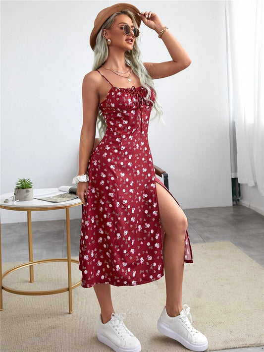 cami maxi dress with slit hem
